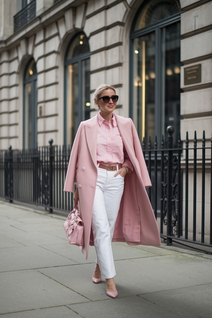 Stylish Pink and White Outfit Ideas for Spring outfit idea