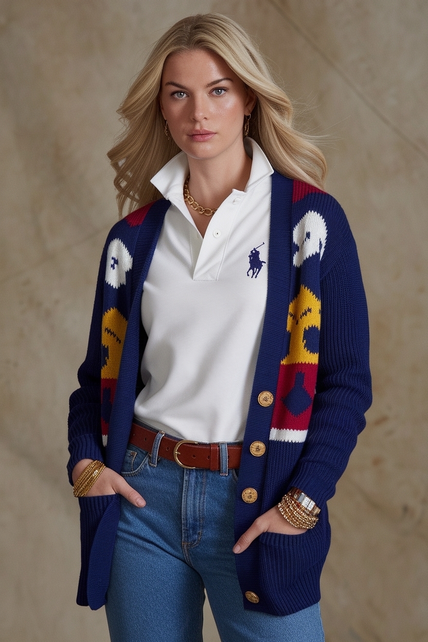 Polo Cardigan Outfit Ralph Lauren Women for Effortless Style outfit idea