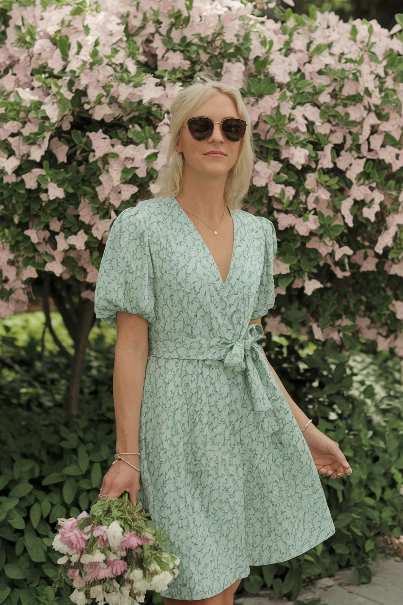 Spring Wedding Outfits for Guests: Floral and Feminine outfit idea