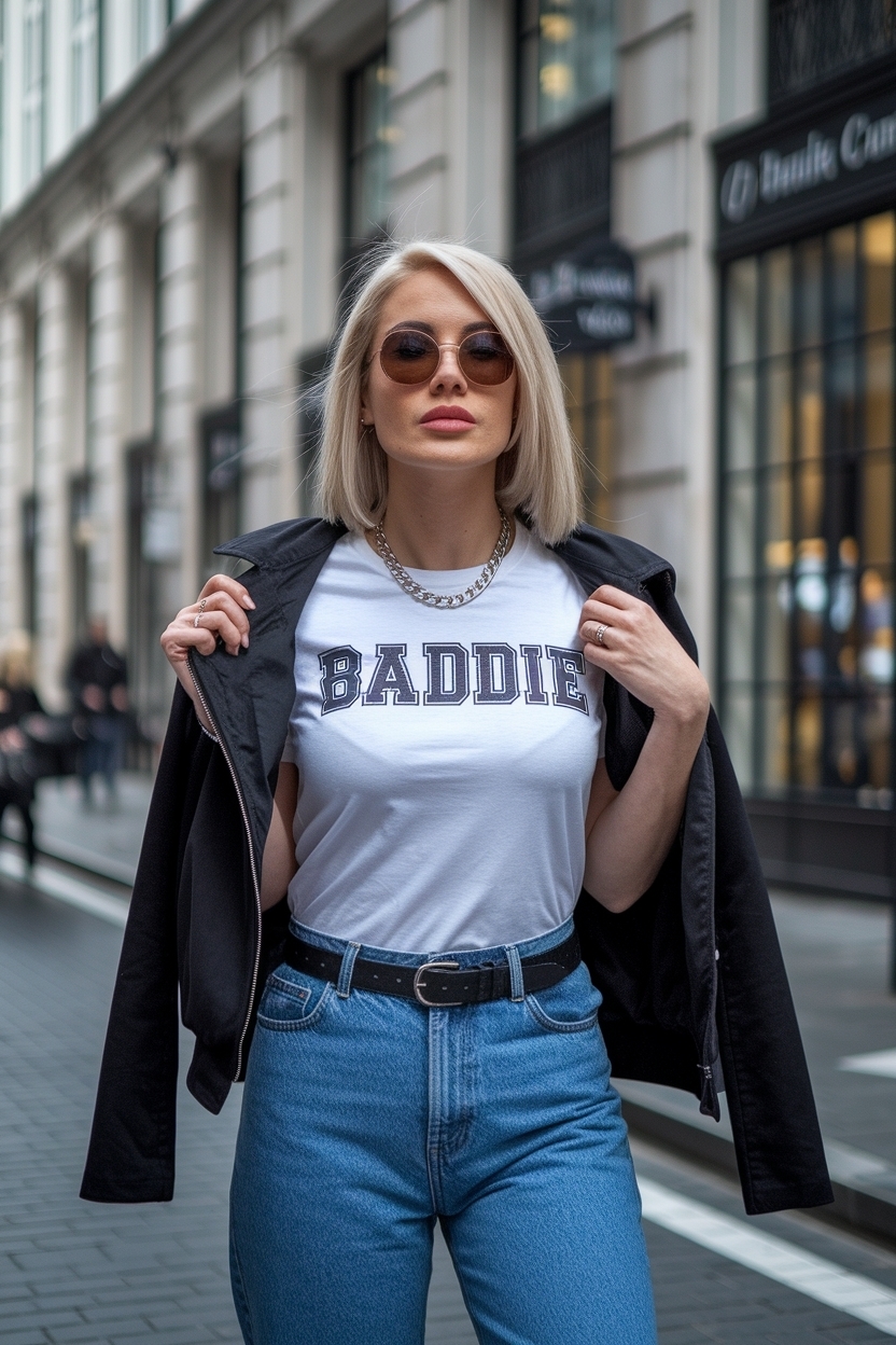 T Shirt Outfits Women Baddie: Casual Yet Chic outfit idea