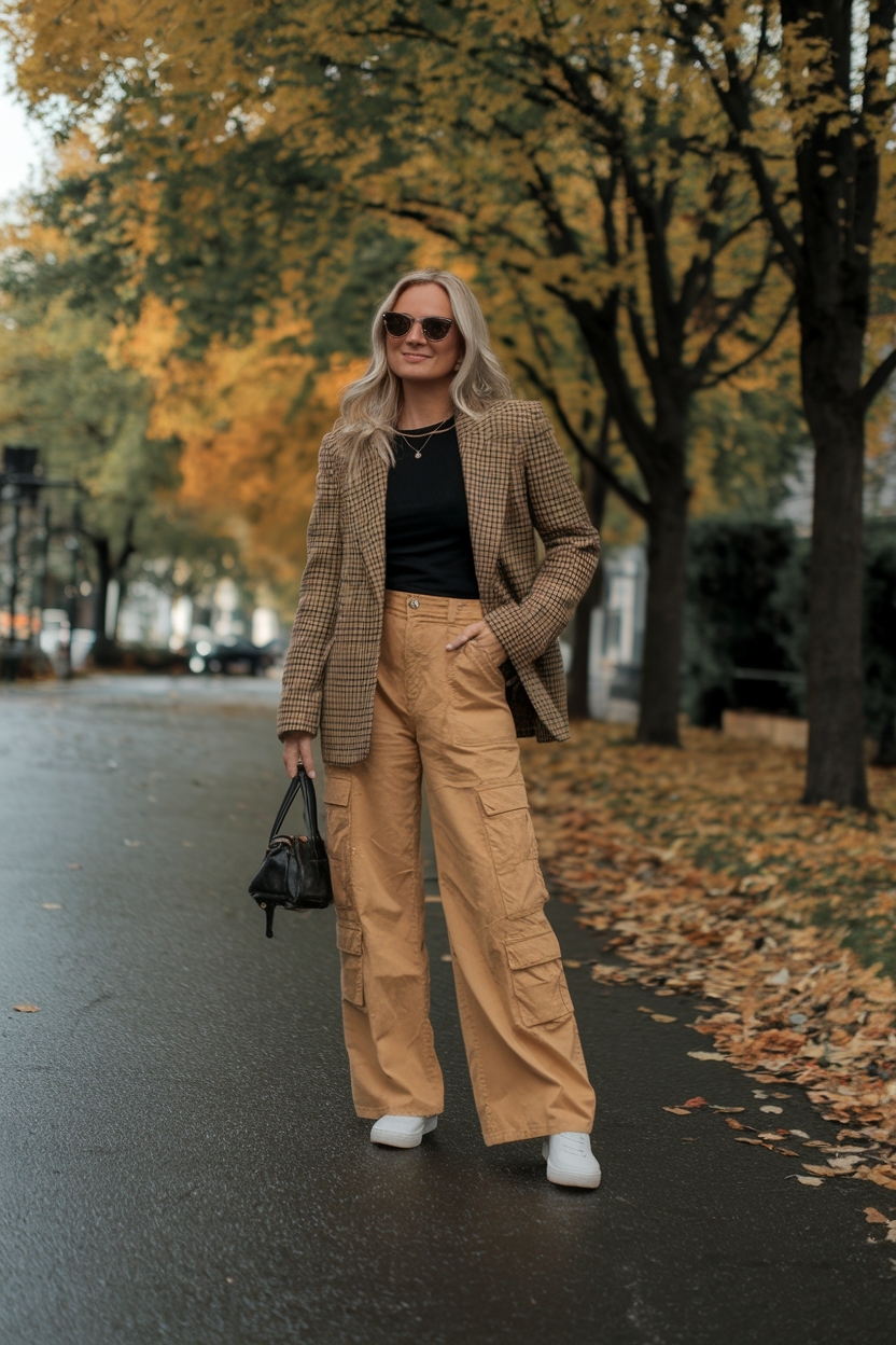 Tan Cargo Pants Outfit Fall: Neutral Styles for the Season outfit idea