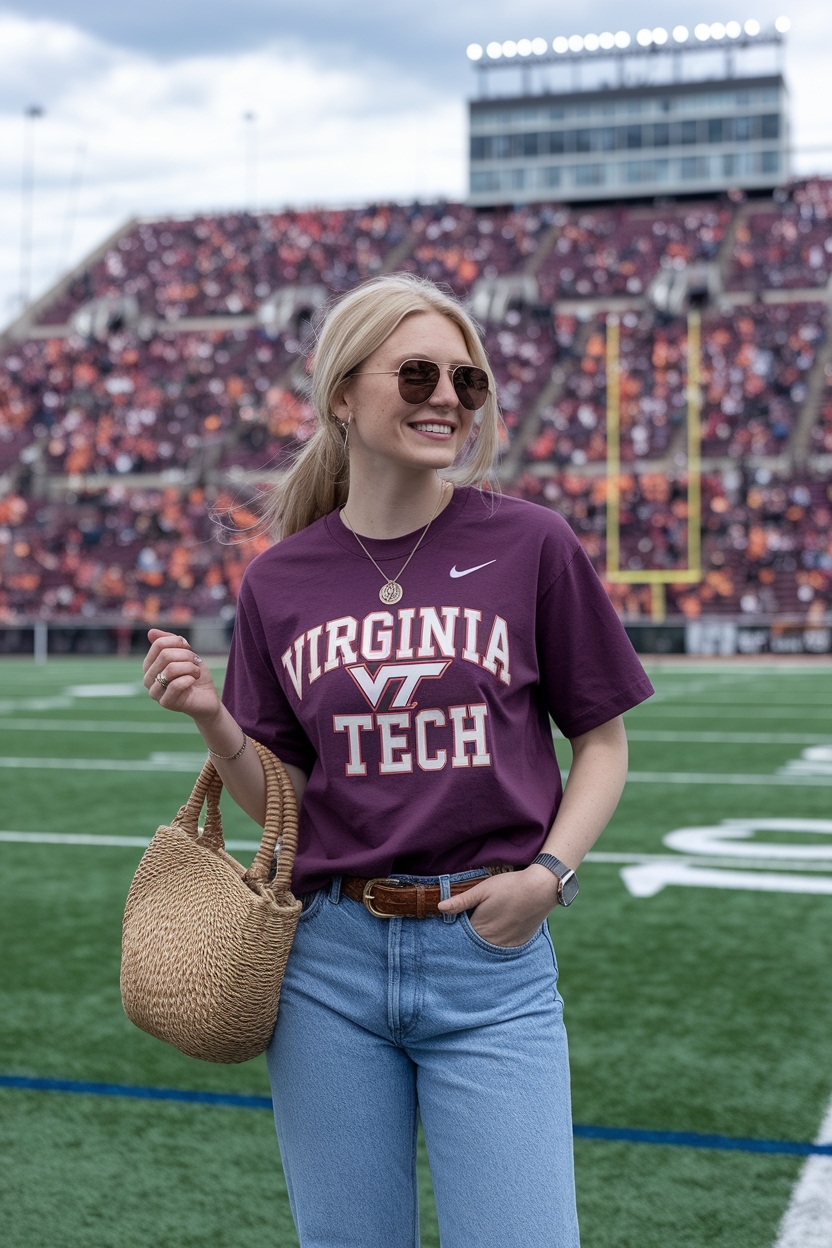 Virginia Tech Game Day Outfit: Look Sharp in Maroon outfit idea