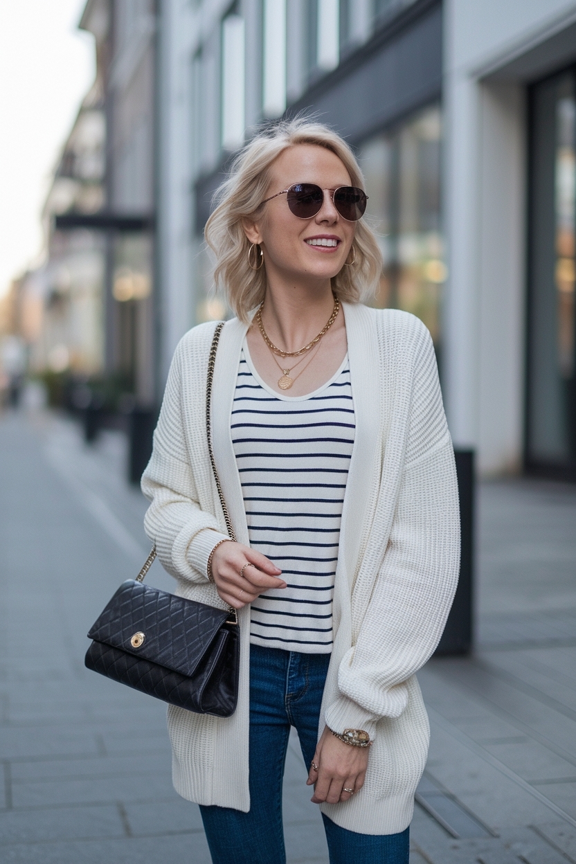White Cardigan Outfit Ideas for Women: Elegant Combinations outfit idea