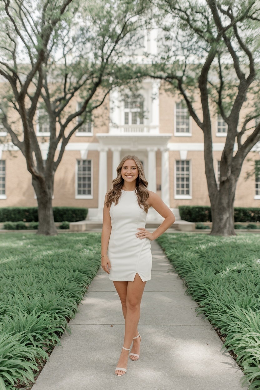 Choosing the Perfect White Graduation Dress High School outfit idea