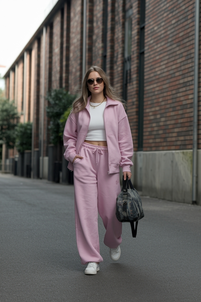 Wide Leg Sweatpants Outfit for School: Trendy and Relaxed Vibes outfit idea