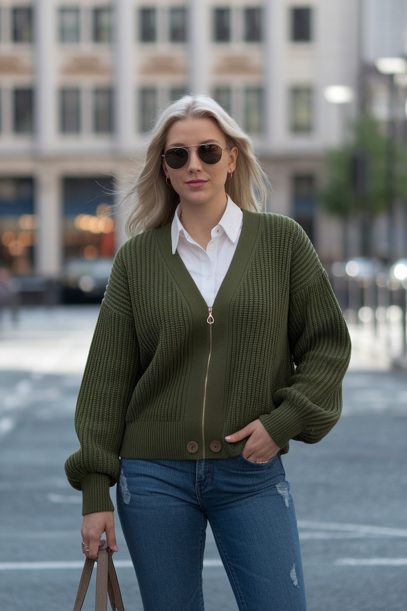 Zip Up Cardigan Outfit Women: Cozy Layering Ideas outfit idea